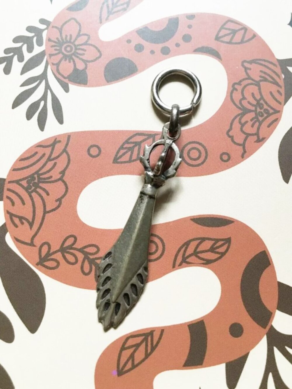 Vintage Tibetan Vajra Sword Pendant - Buddhist Manjushri Wisdom Sword